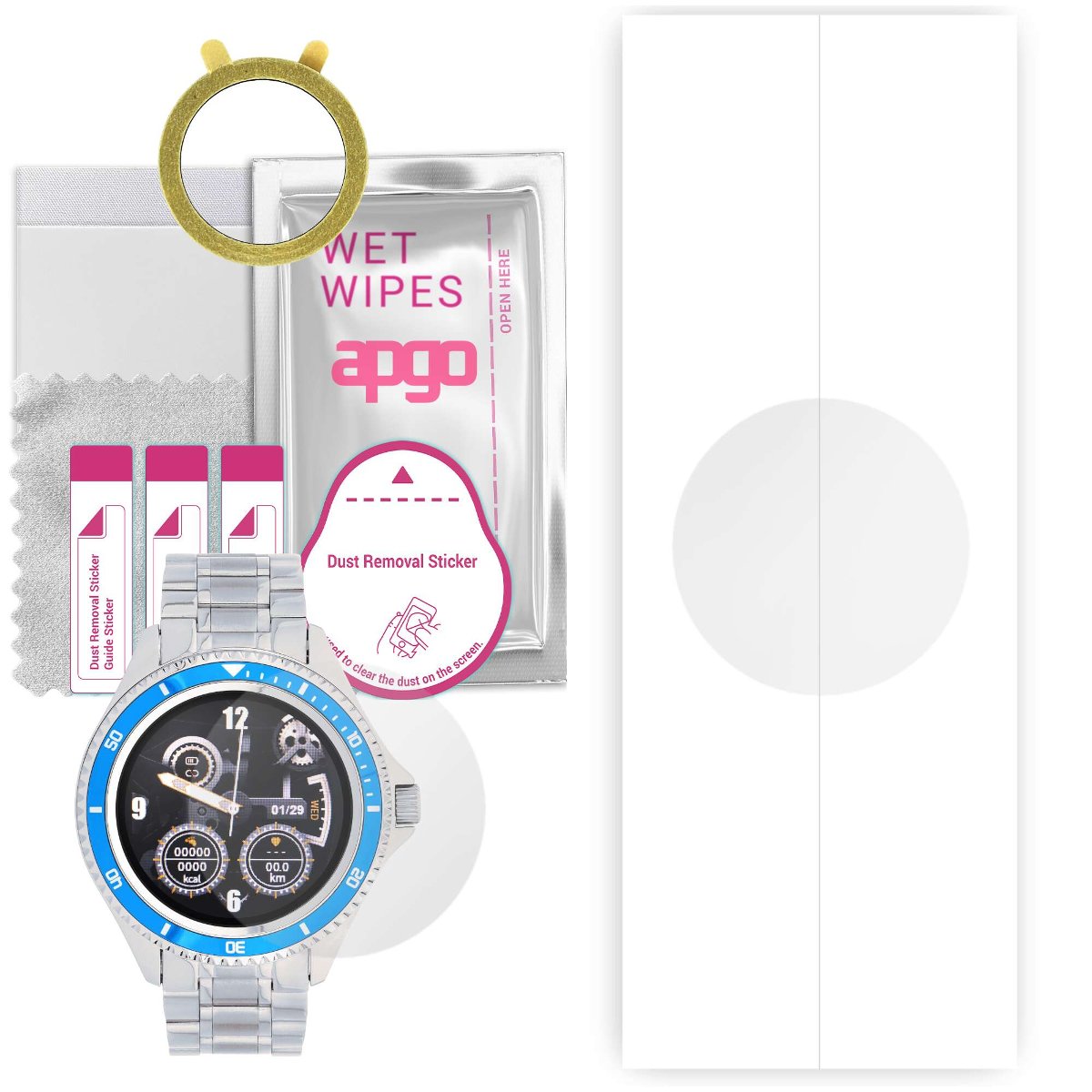 1x Folia hydrożelowa do Garett Men 4S - apgo Smartwatch Hydrogel Protection Ochrona na ekran smartwatcha