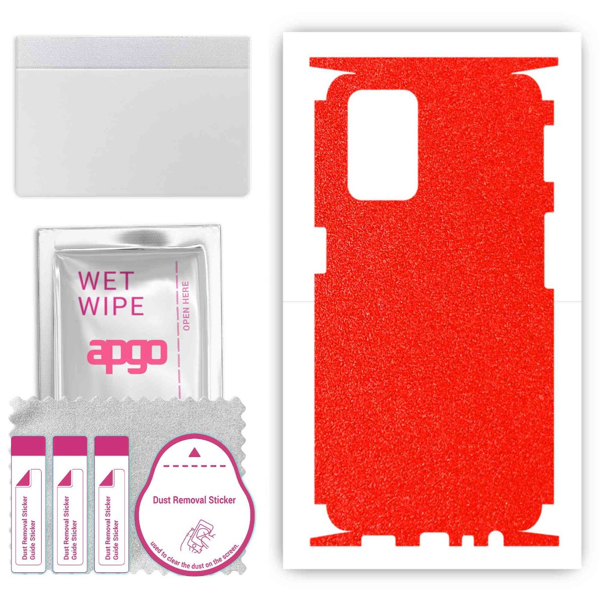 Folia naklejka skórka strukturalna na TYŁ+BOKI do Oppo A54 (2021) -  Czerwony Pastel Matowy Chropowaty Baranek - apgo SKINS