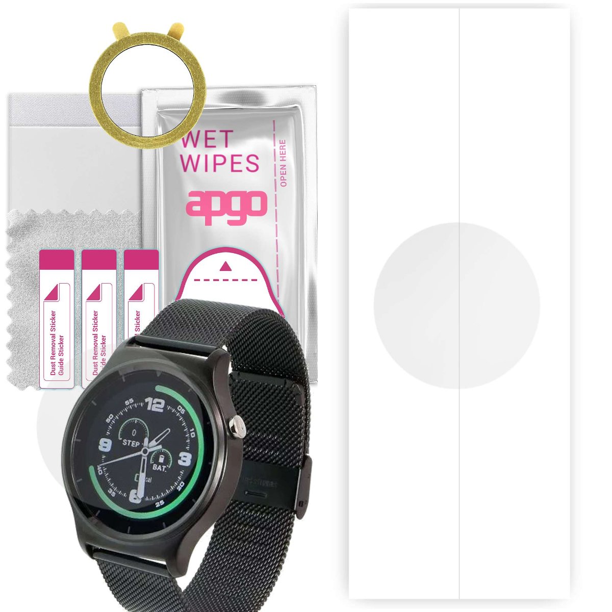 1x Folia hydrożelowa do Garett GT18 - apgo Smartwatch Hydrogel Protection Ochrona na ekran smartwatcha