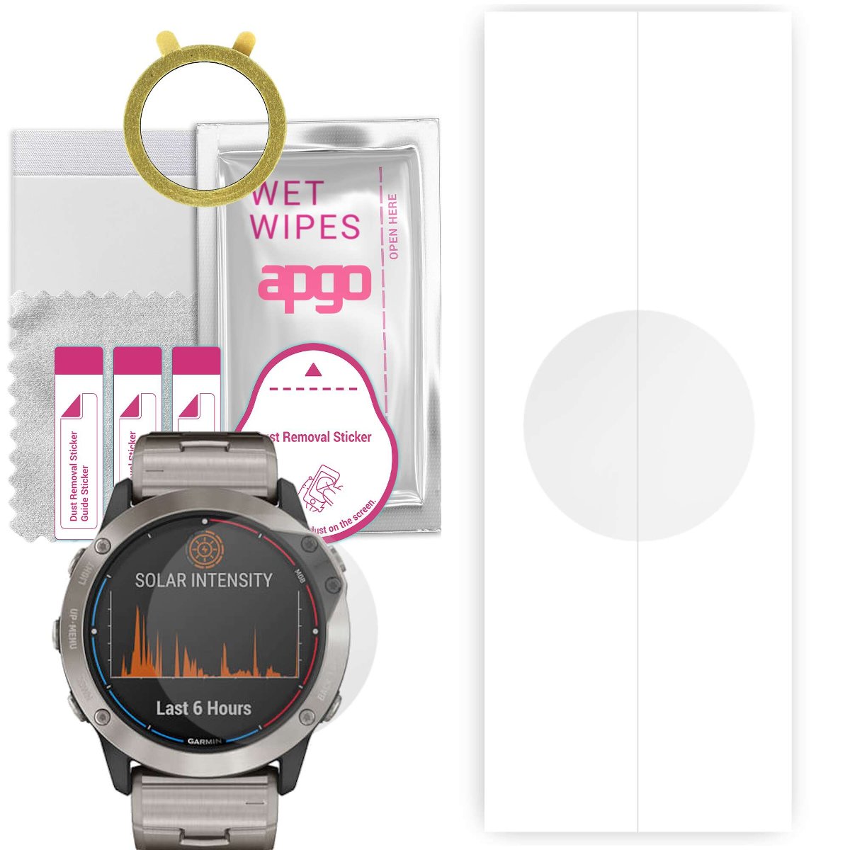 1x Folia hydrożelowa do Garmin Quatix 6x Solar - apgo Smartwatch Hydrogel Protection Ochrona na ekran smartwatcha