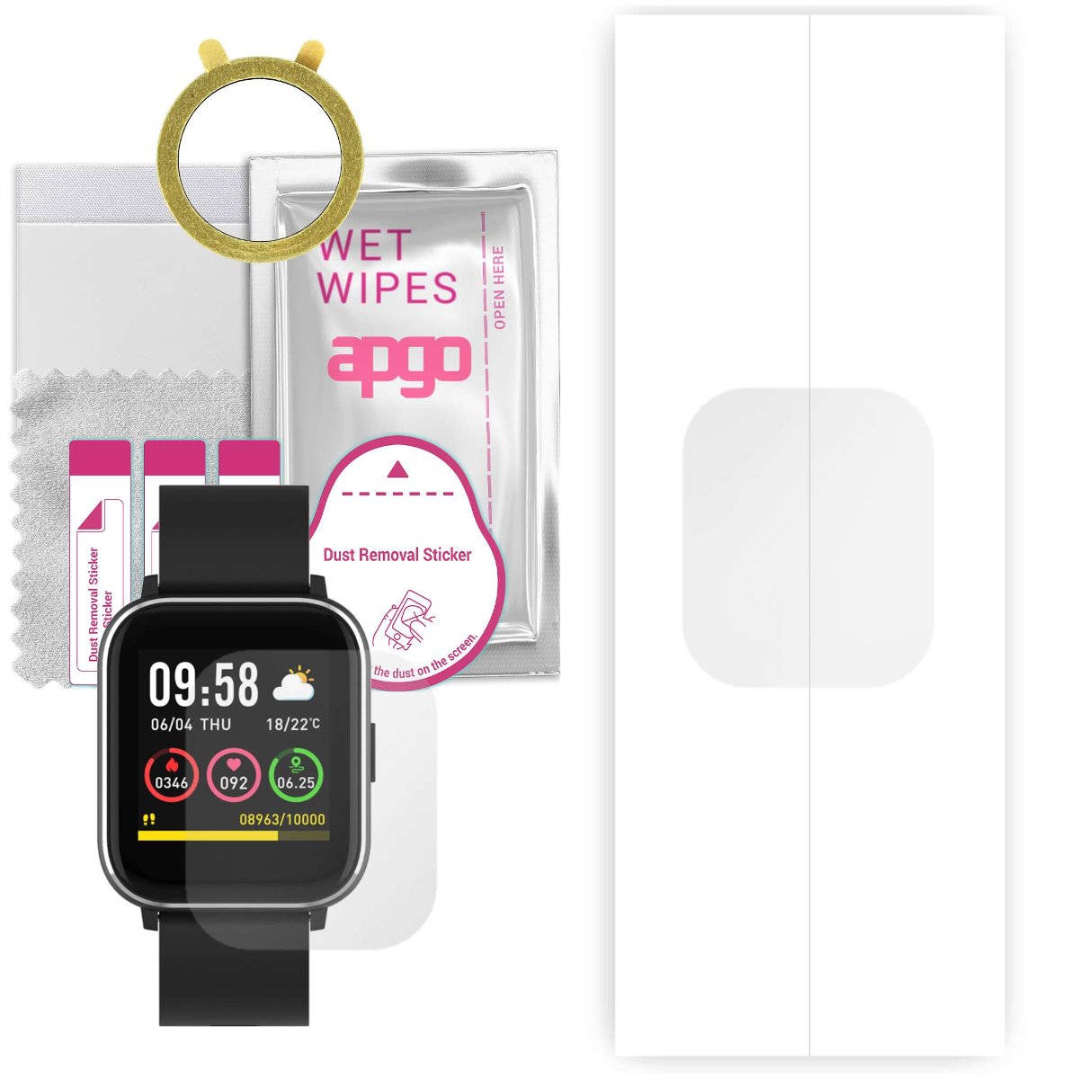 1x Folia hydrożelowa do Aiwa SW-100 - apgo Smartwatch Hydrogel Protection Ochrona na ekran smartwatcha