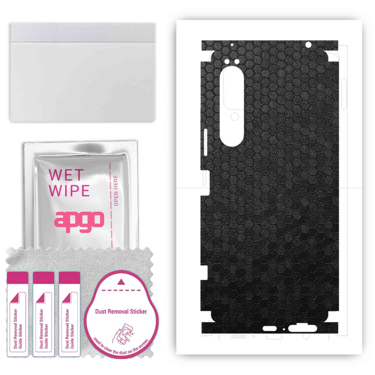 Folia naklejka skórka strukturalna na TYŁ+BOKI do Sony Xperia 1 IV -  Plaster Miodu Czarny - apgo SKINS