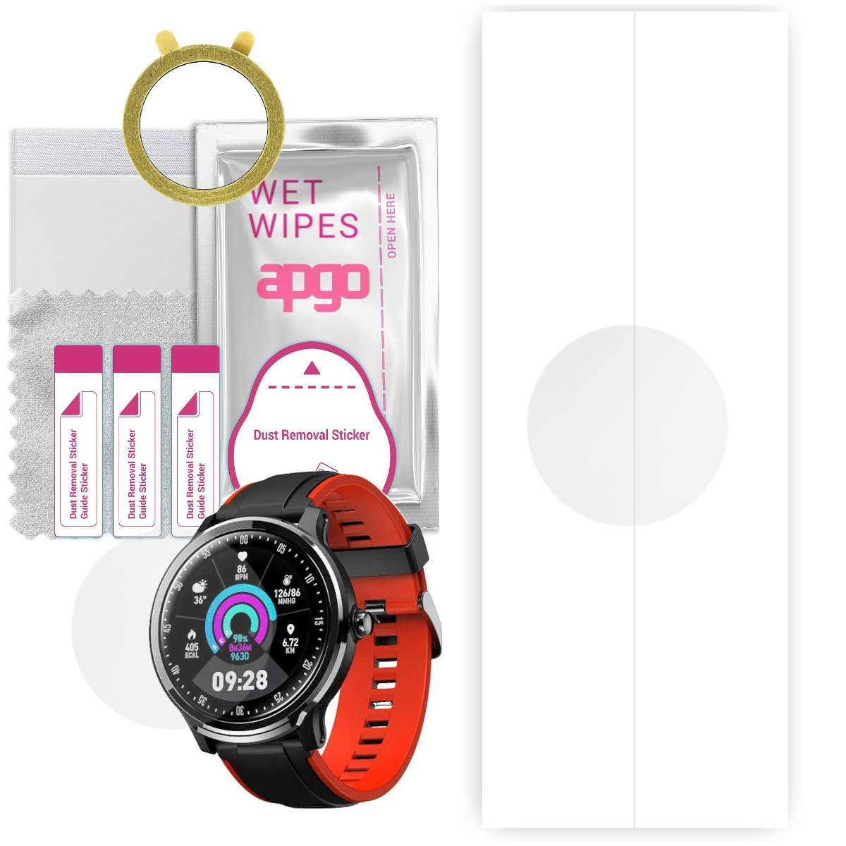 1x Folia hydrożelowa do Manta SWT05BP - apgo Smartwatch Hydrogel Protection Ochrona na ekran smartwatcha