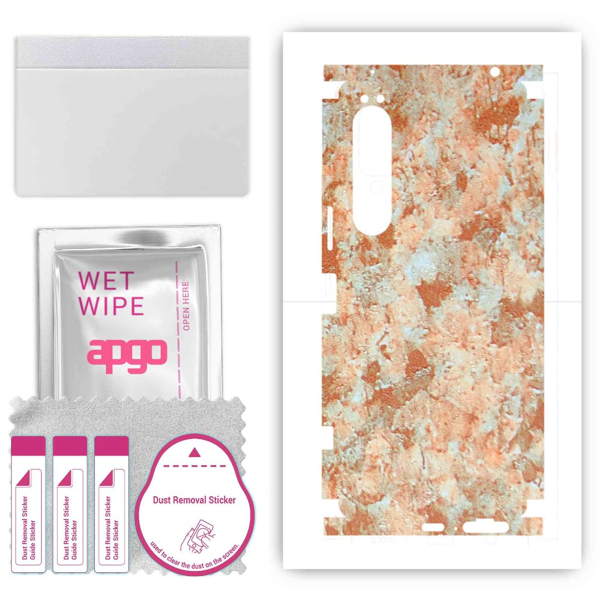 Folia naklejka skórka strukturalna na TYŁ+BOKI do Sony Xperia 1 IV -  Kamień Piaskowiec - apgo SKINS