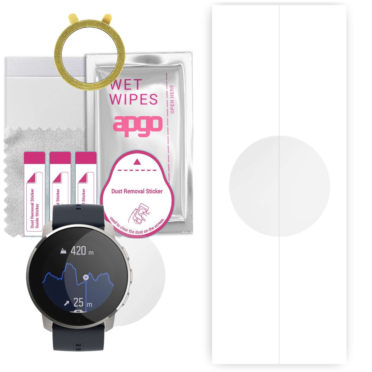 1x Folia hydrożelowa do Suunto 9 Peak - apgo Smartwatch Hydrogel Protection Ochrona na ekran smartwatcha
