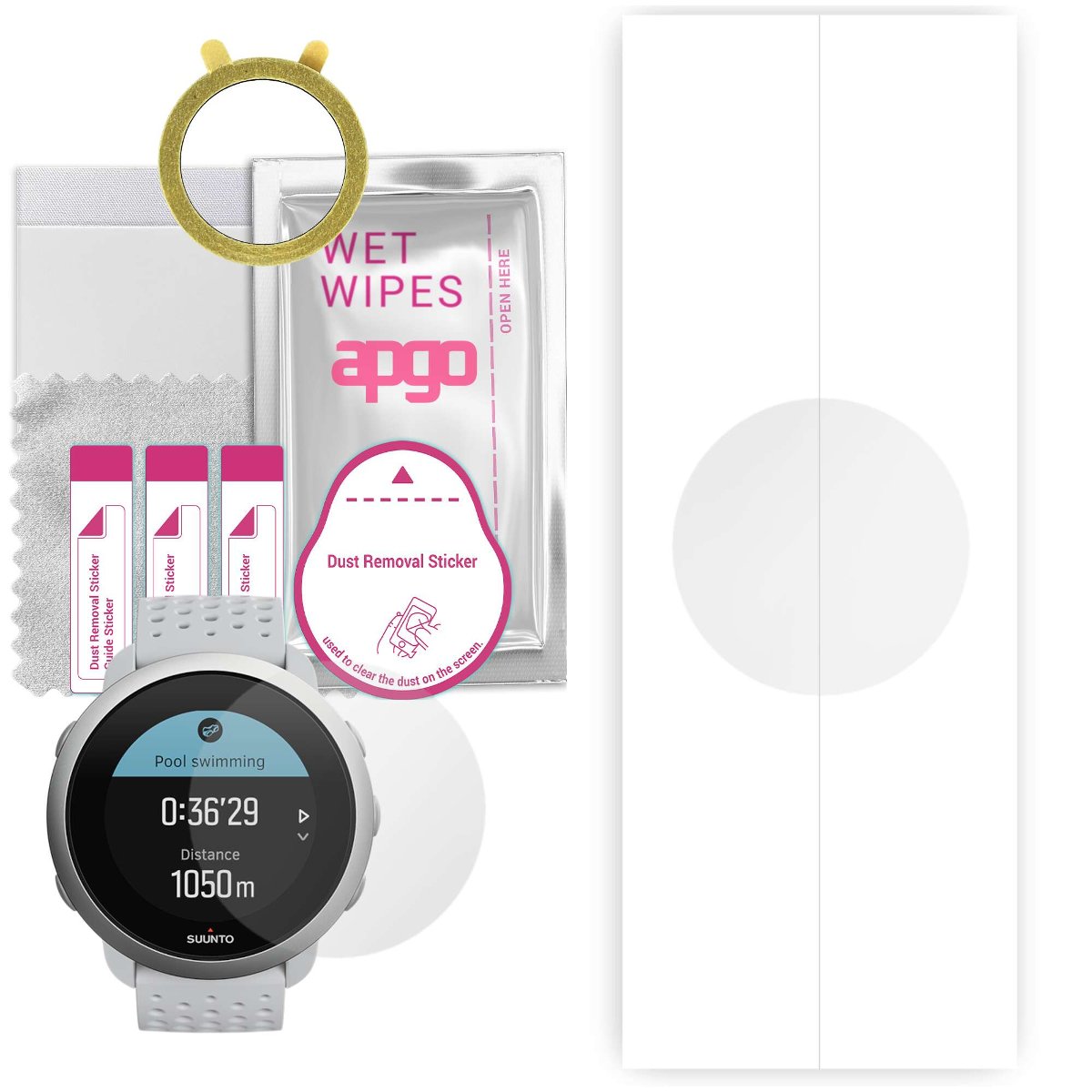 1x Folia hydrożelowa do Suunto 3 - apgo Smartwatch Hydrogel Protection Ochrona na ekran smartwatcha