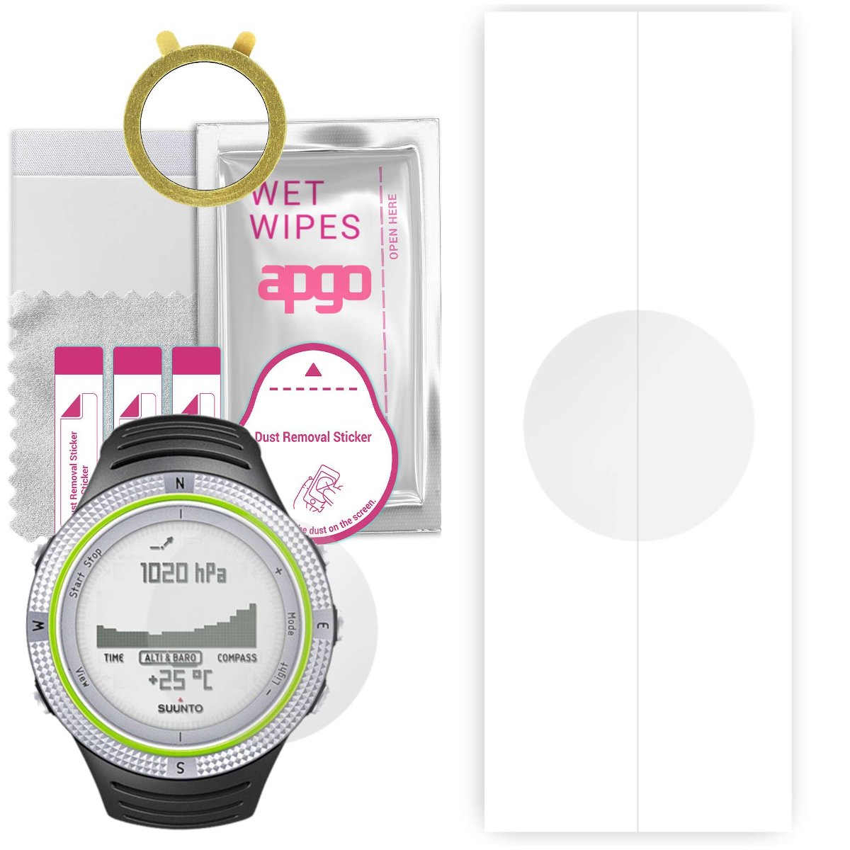 1x Folia hydrożelowa do Suunto Core Light Green - apgo Smartwatch Hydrogel Protection Ochrona na ekran smartwatcha