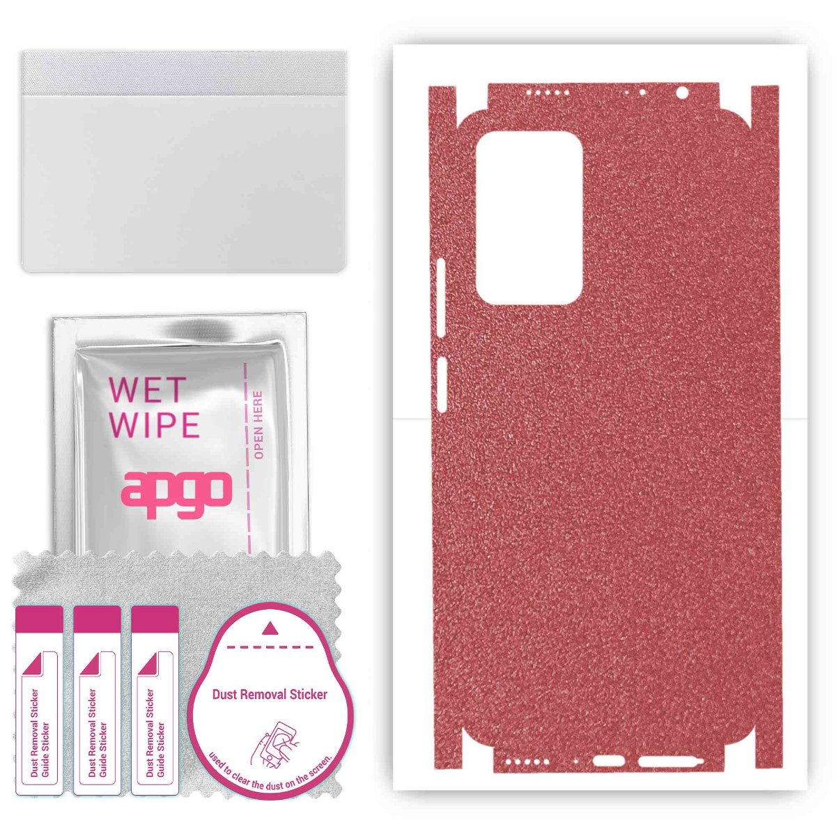 Folia naklejka skórka strukturalna na TYŁ+BOKI do Xiaomi 11i -  Różowy Pastel Matowy Chropowaty Baranek - apgo SKINS