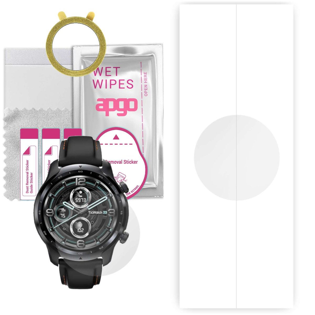 1x Folia hydrożelowa do Mobvoi TicWatch Pro 3 LTE - apgo Smartwatch Hydrogel Protection Ochrona na ekran smartwatcha