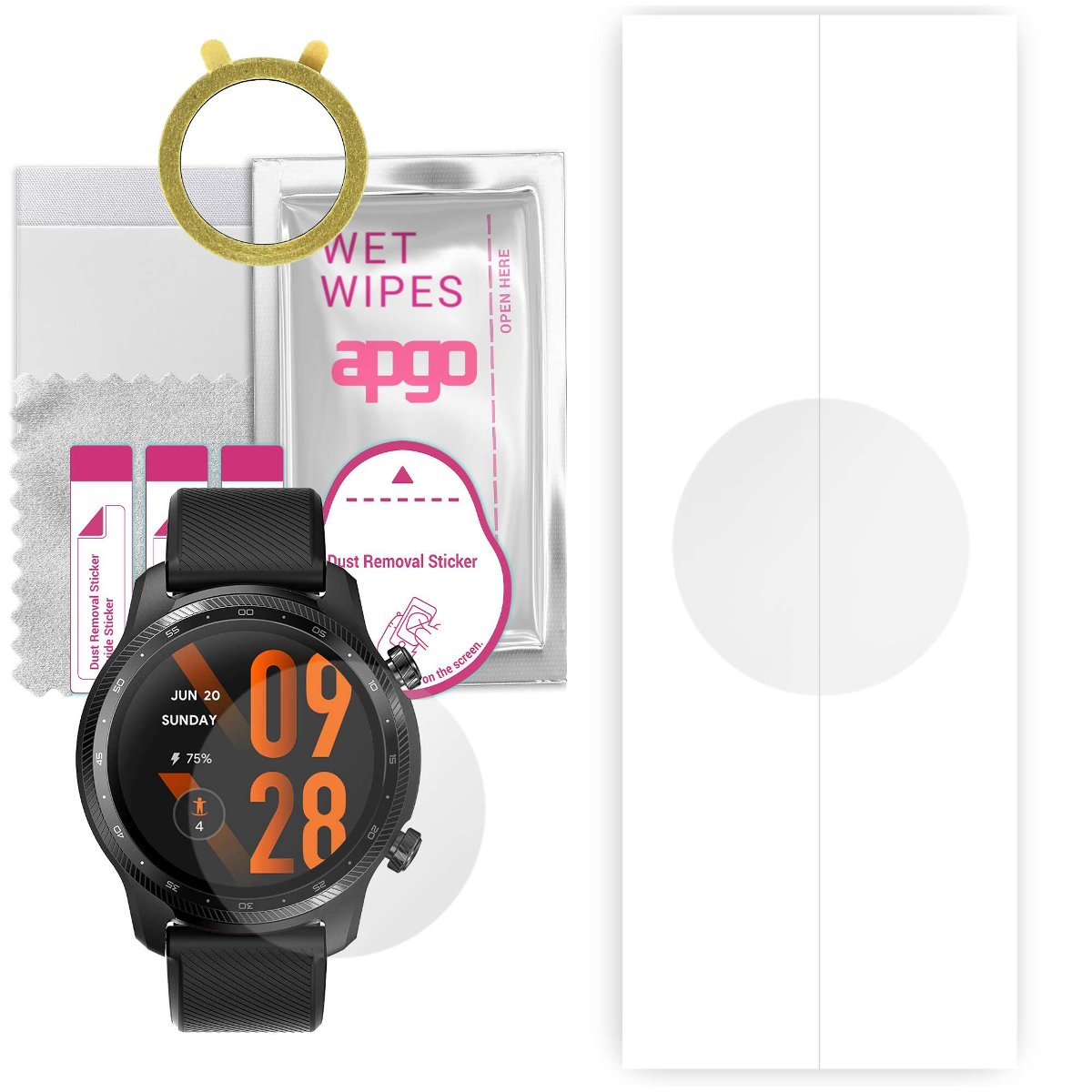 1x Folia hydrożelowa do Mobvoi TicWatch Pro 3 Ultra GPS - apgo Smartwatch Hydrogel Protection Ochrona na ekran smartwatcha