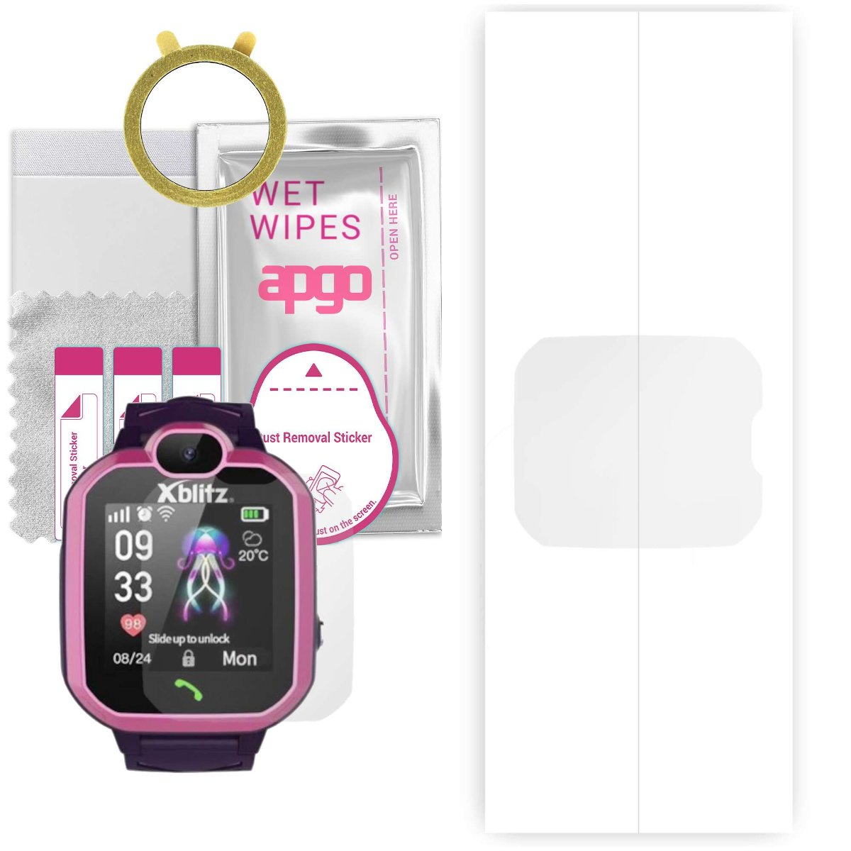 1x Folia hydrożelowa do Xblitz Kids Watch GPS Hear Me - apgo Smartwatch Hydrogel Protection Ochrona na ekran smartwatcha