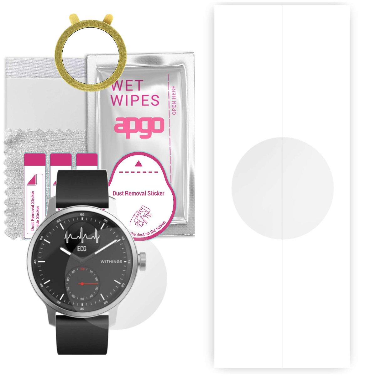 1x Folia hydrożelowa do Withings HWA09 42mm - apgo Smartwatch Hydrogel Protection Ochrona na ekran smartwatcha