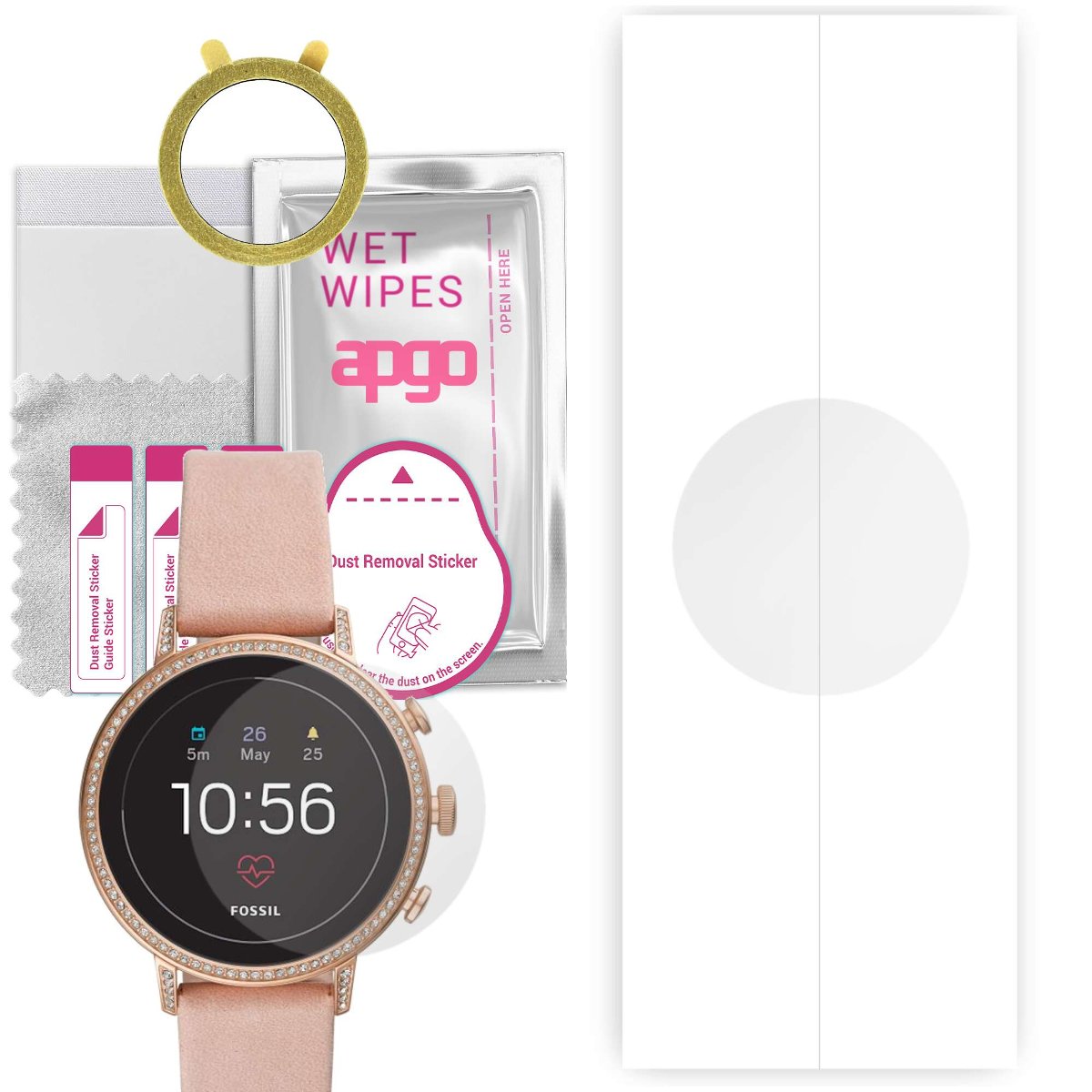 1x Folia hydrożelowa do Fossil FTW6015 Q Venture - apgo Smartwatch Hydrogel Protection Ochrona na ekran smartwatcha