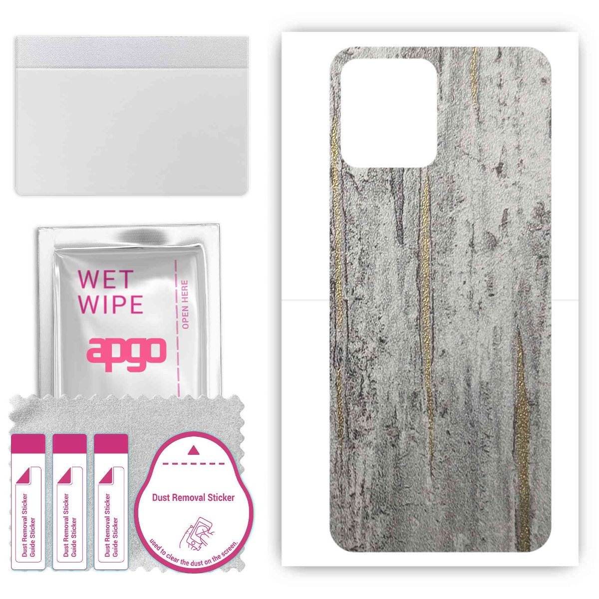 Folia naklejka skórka strukturalna na TYŁ do T-Mobile T Phone 5G -  Beton Złote Paski - apgo SKINS