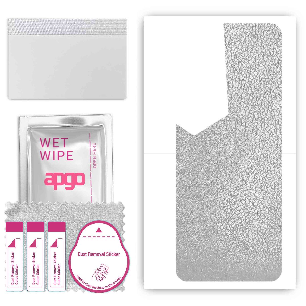 Folia naklejka skórka strukturalna na TYŁ do Tecno Pova Neo 2 -  Skóra Srebrna - apgo SKINS