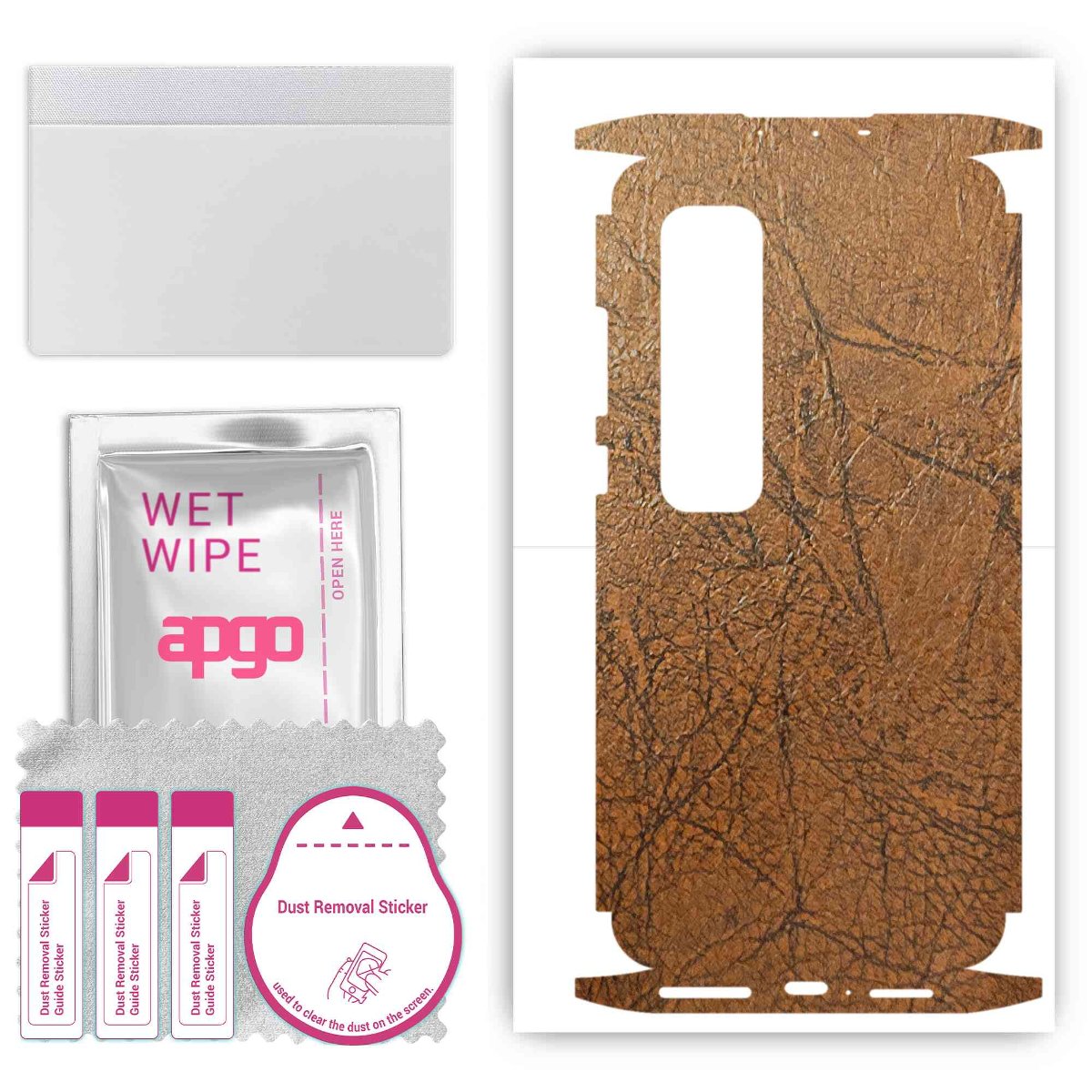 Folia naklejka skórka strukturalna na TYŁ+BOKI do Xiaomi Mi 10 Ultra -  Skóra Vintage - apgo SKINS