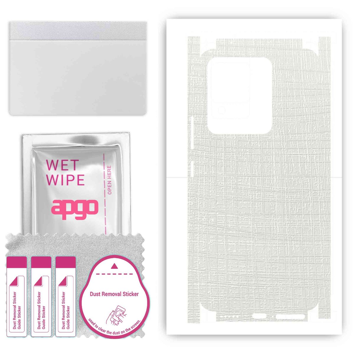 Folia naklejka skórka strukturalna na TYŁ+BOKI do Vivo V25e -  Tkanina Biała - apgo SKINS