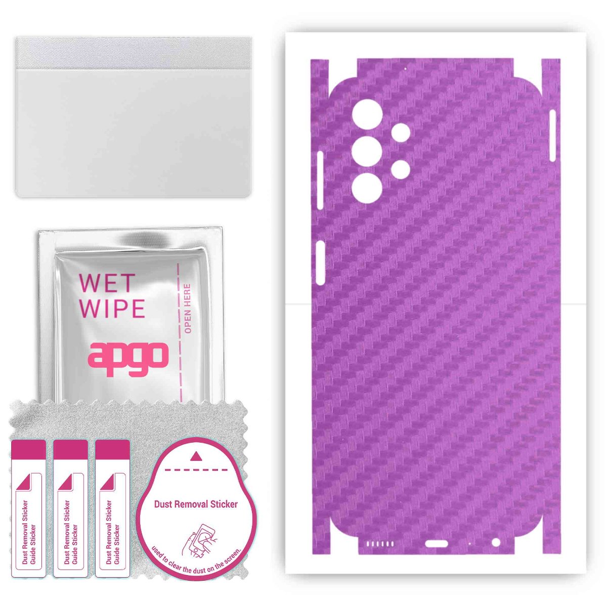 Folia naklejka skórka strukturalna na TYŁ+BOKI do Samsung Galaxy A13 -  Carbon Fioletowy - apgo SKINS