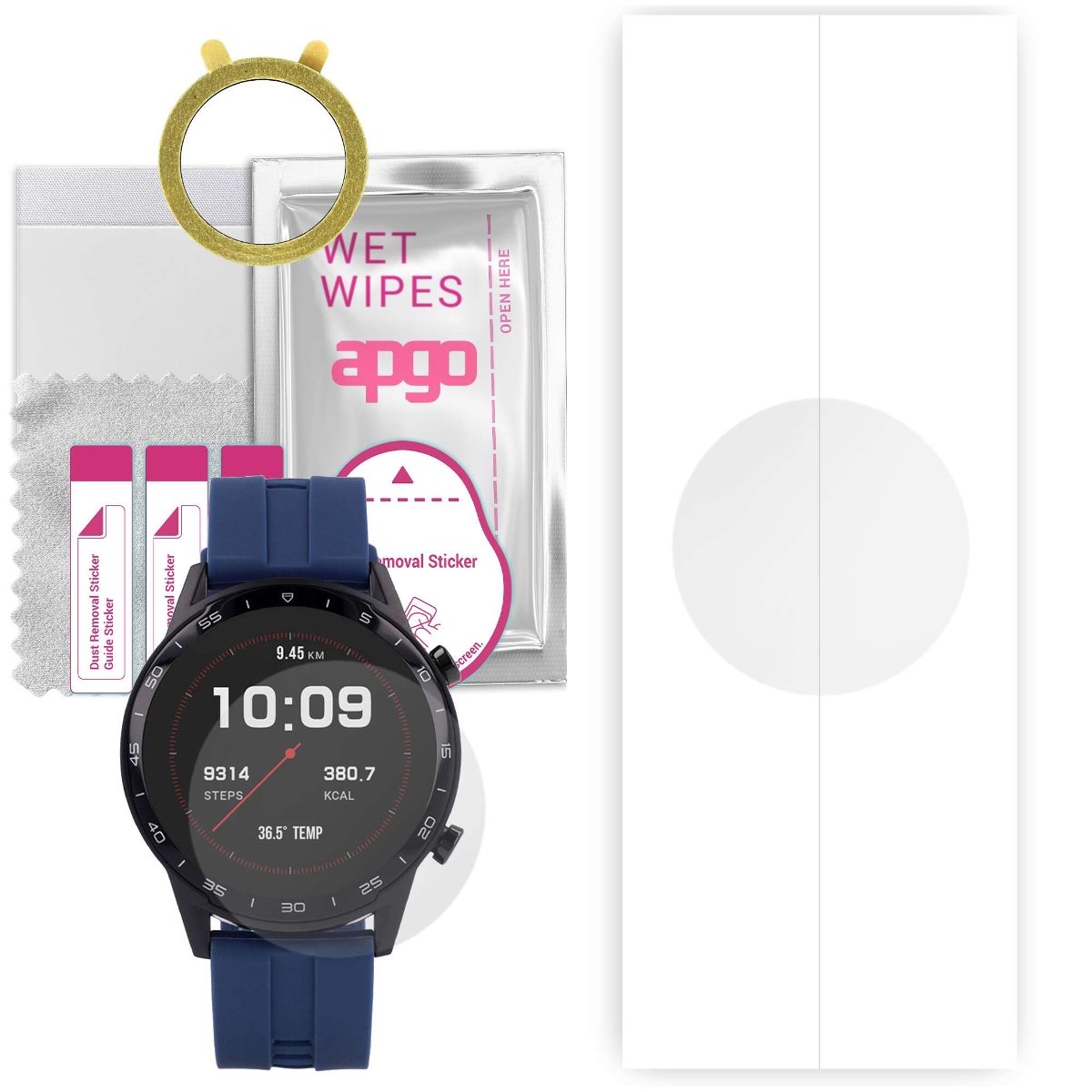 1x Folia hydrożelowa do Vector Smart Sport SET - apgo Smartwatch Hydrogel Protection Ochrona na ekran smartwatcha