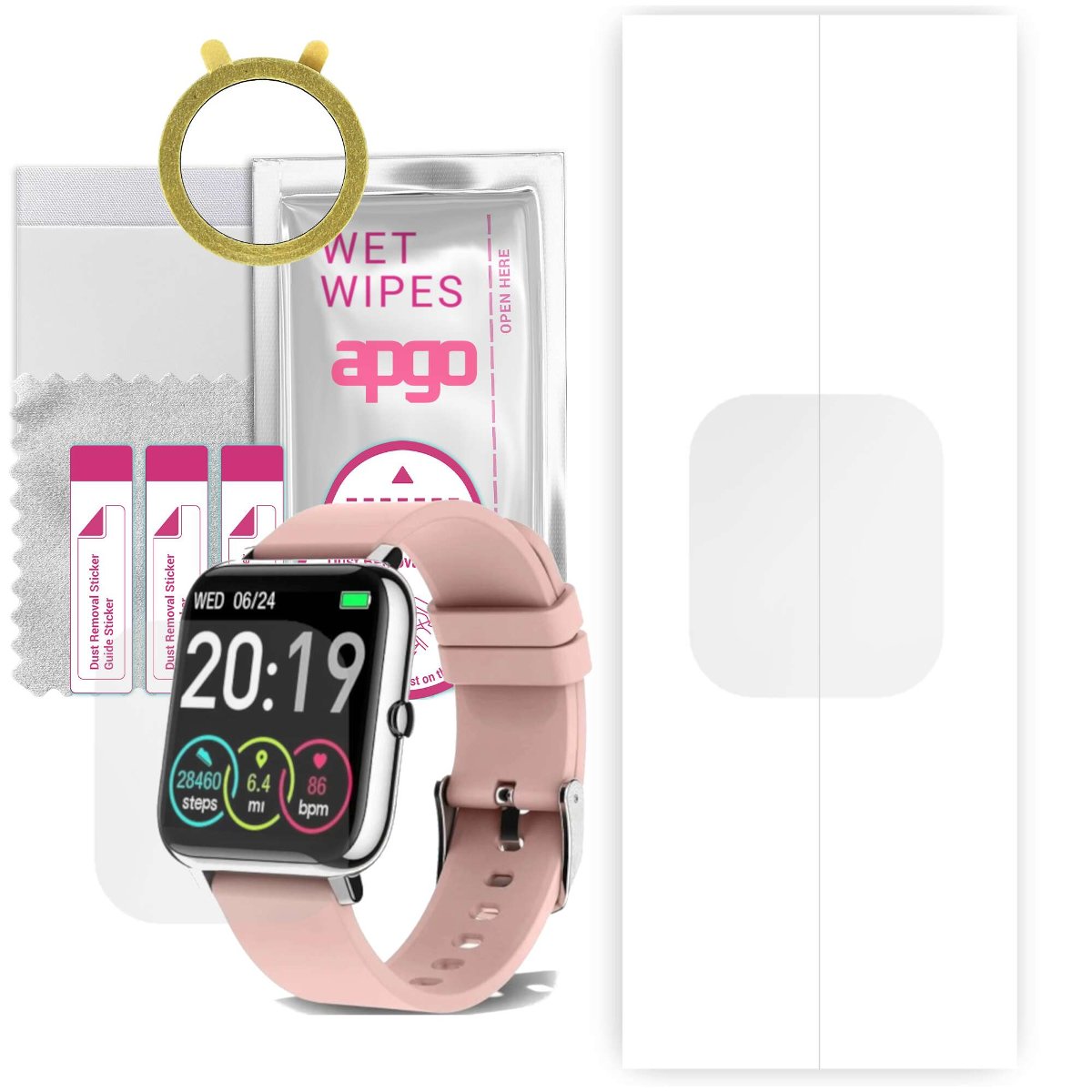 1x Folia hydrożelowa do Bedee P22  - apgo Smartwatch Hydrogel Protection Ochrona na ekran smartwatcha