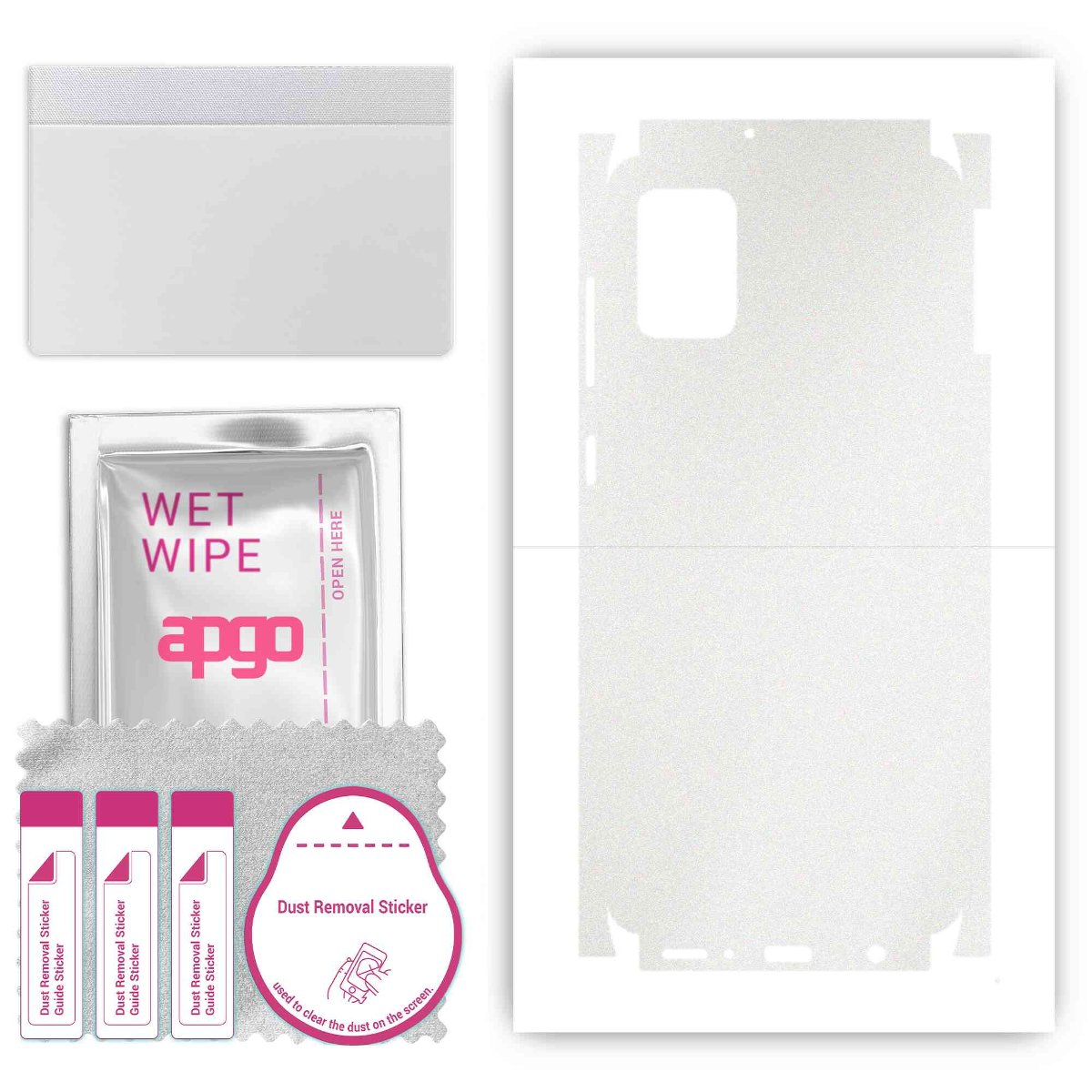 Folia naklejka skórka strukturalna na TYŁ+BOKI do Samsung Galaxy A31 -  Matowa Przezroczysta Winylowa - apgo SKINS