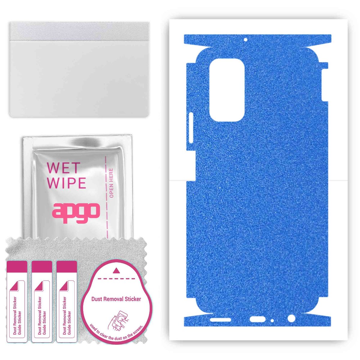 Folia naklejka skórka strukturalna na TYŁ+BOKI do Honor 30S -  Niebieski Pastel Matowy Chropowaty Baranek - apgo SKINS