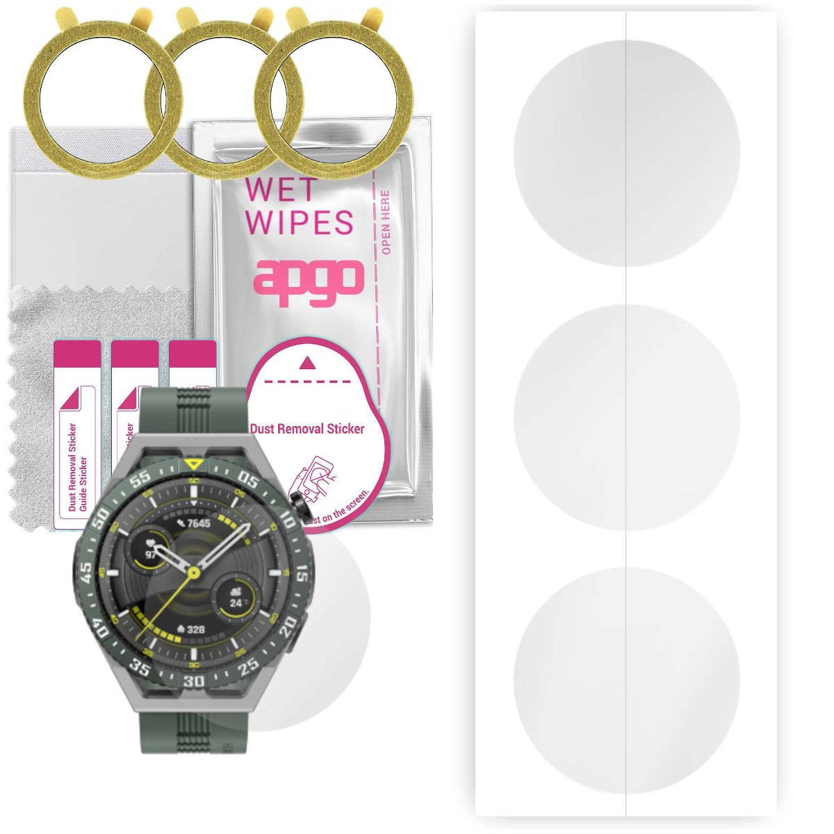 3x Folia hydrożelowa do Huawei Watch GT 3 SE - apgo Smartwatch Hydrogel Protection Ochrona na ekran smartwatcha