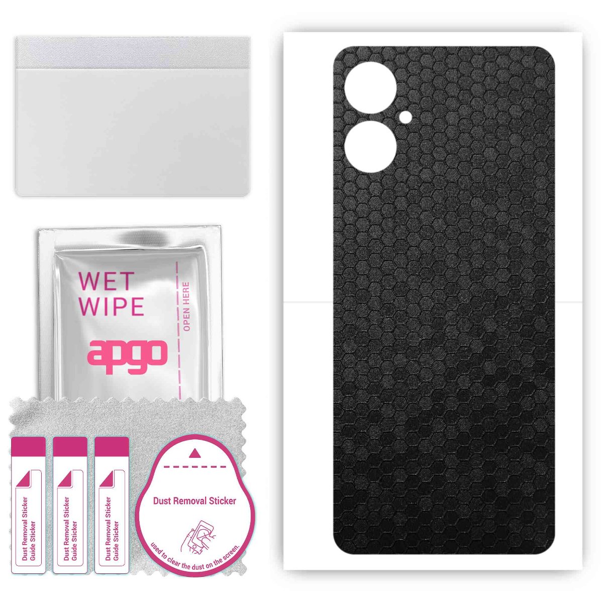 Folia naklejka skórka strukturalna na TYŁ do Tecno Spark 9 Pro Sport -  Plaster Miodu Czarny - apgo SKINS