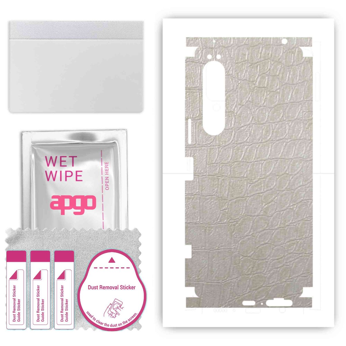 Folia naklejka skórka strukturalna na TYŁ+BOKI do Sony Xperia 1 IV -  Skóra Krokodyla Biała - apgo SKINS