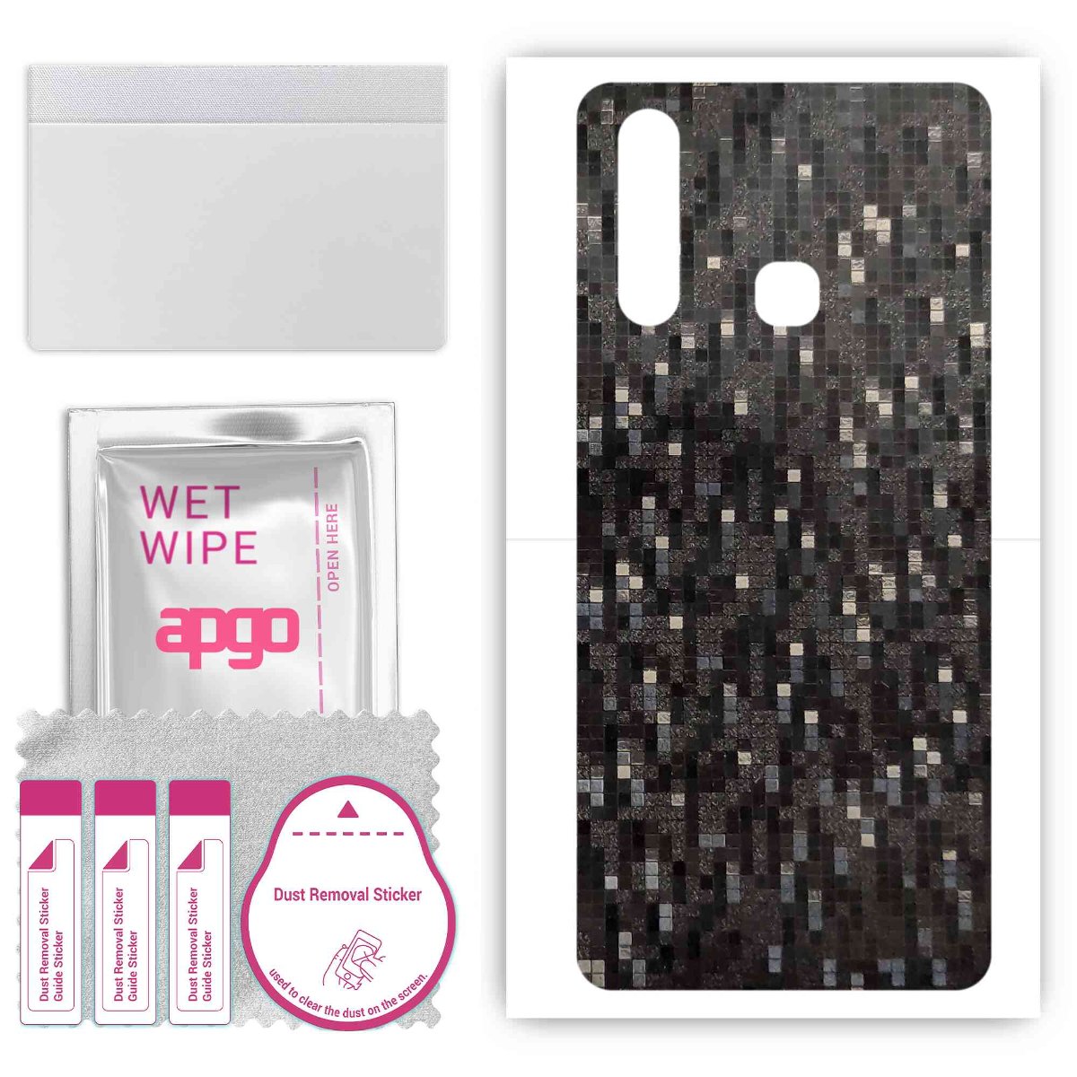 Folia naklejka skórka strukturalna na TYŁ do vivo Z5x -  Carbon Pixel Czarny - apgo SKINS