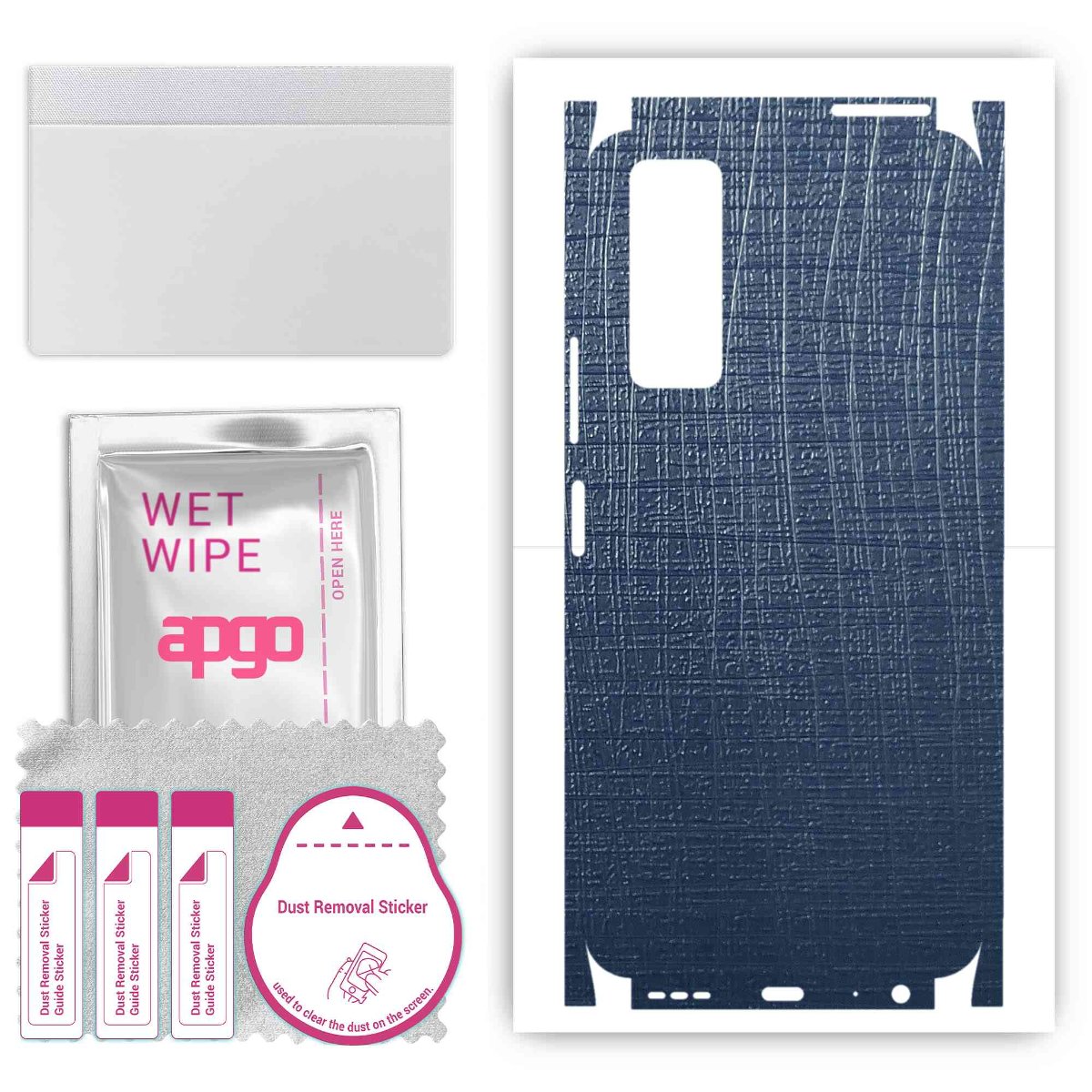 Folia naklejka skórka strukturalna na TYŁ+BOKI do Vivo Y31 2021 -  Tkanina Granatowa - apgo SKINS