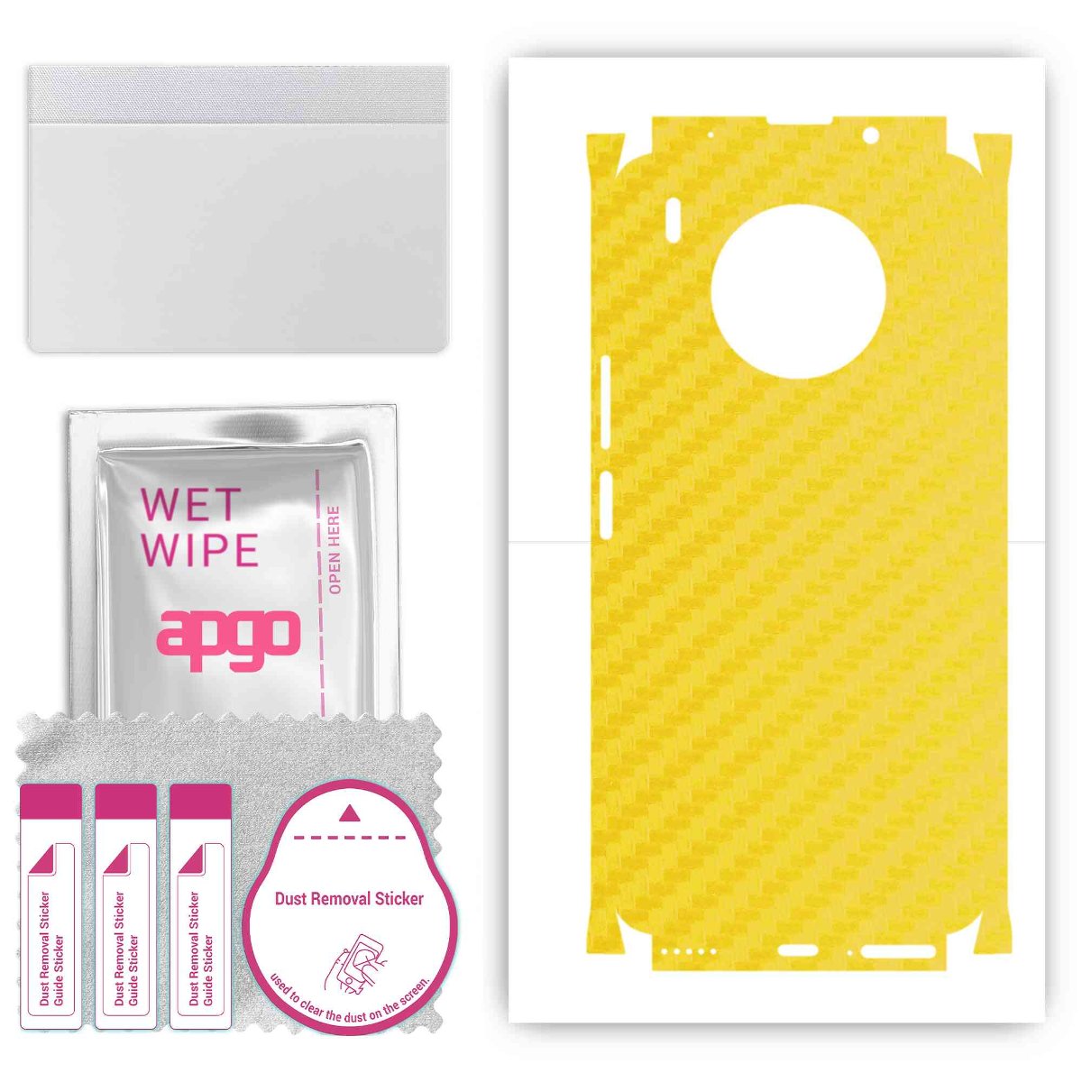 Folia naklejka skórka strukturalna na TYŁ+BOKI do Honor 50 LITE -  Carbon Żółty - apgo SKINS