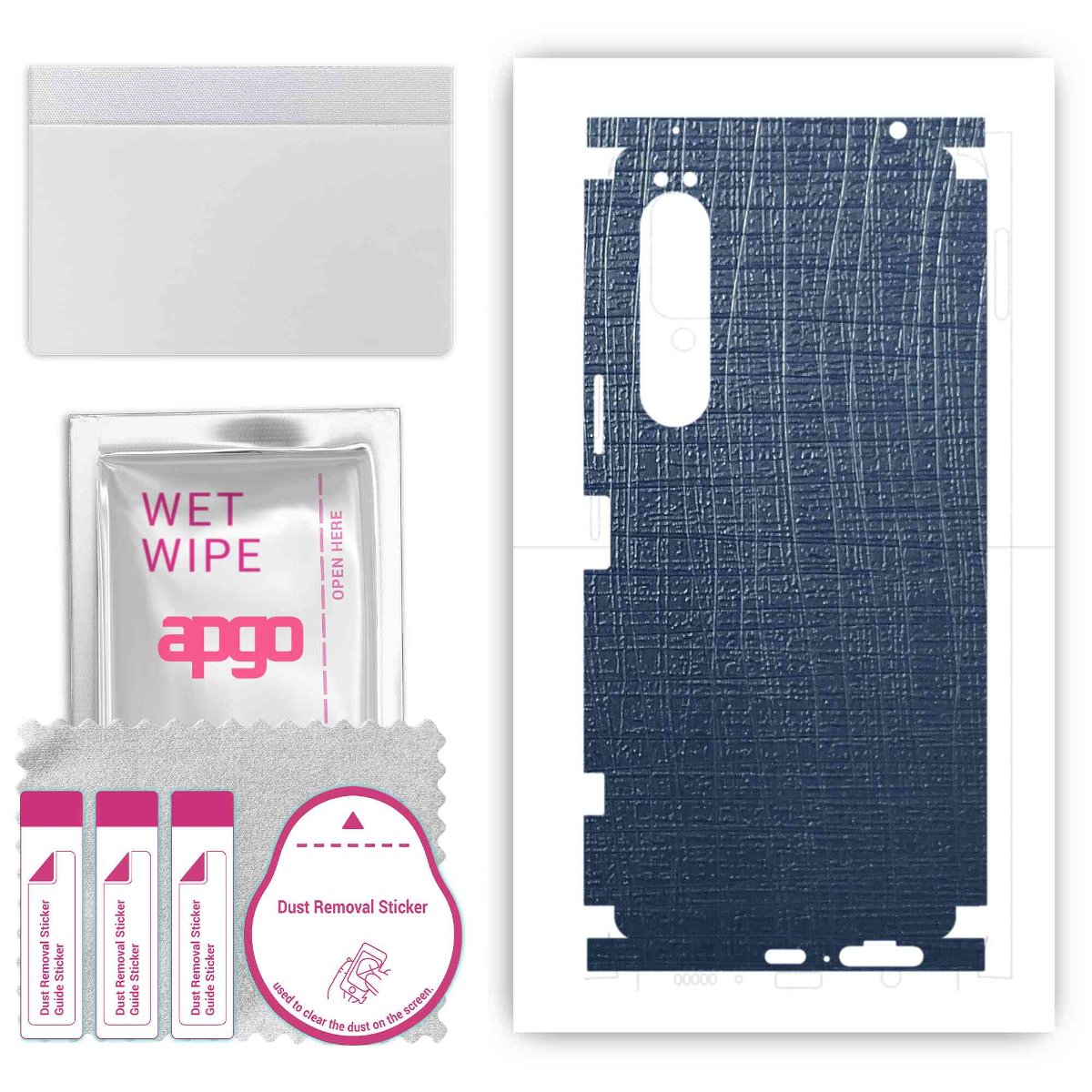 Folia naklejka skórka strukturalna na TYŁ+BOKI do Sony Xperia 1 IV -  Tkanina Granatowa - apgo SKINS