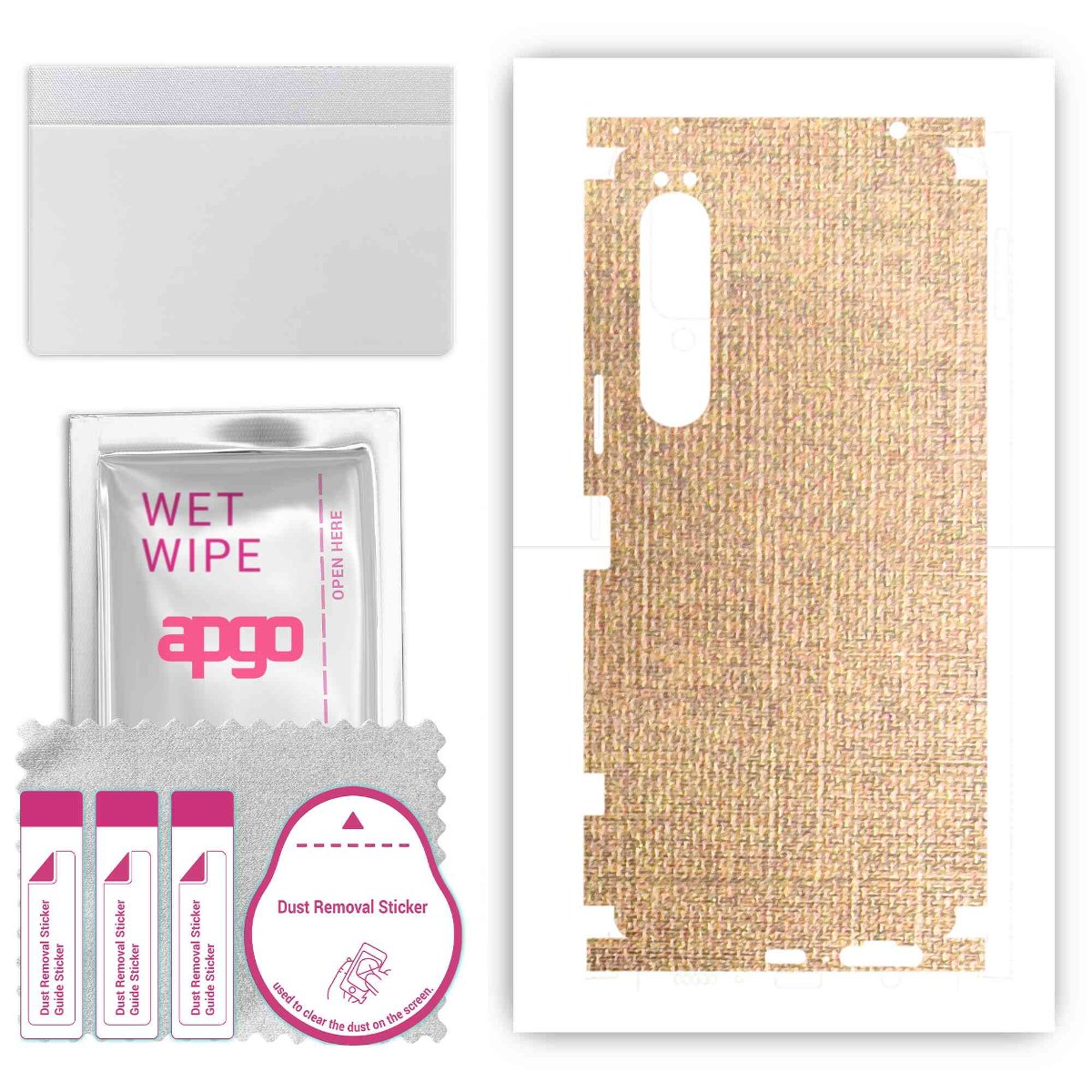 Folia naklejka skórka strukturalna na TYŁ+BOKI do Sony Xperia 1 IV -  Tkanina Denim Beżowy - apgo SKINS