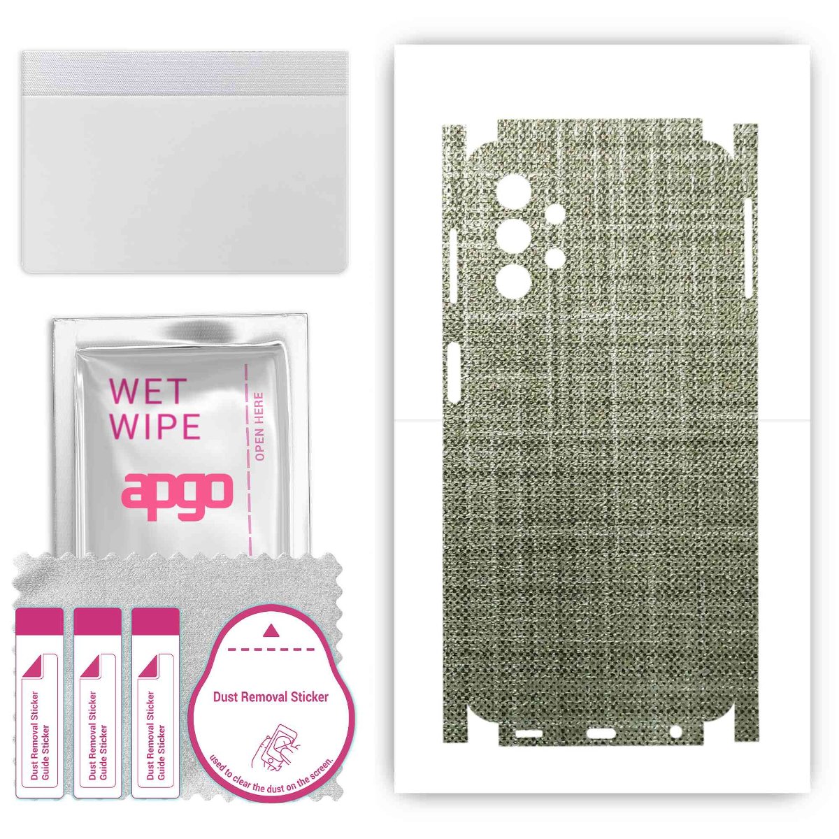 Folia naklejka skórka strukturalna na TYŁ+BOKI do Samsung Galaxy M32 5G -  Tkanina Lniana - apgo SKINS