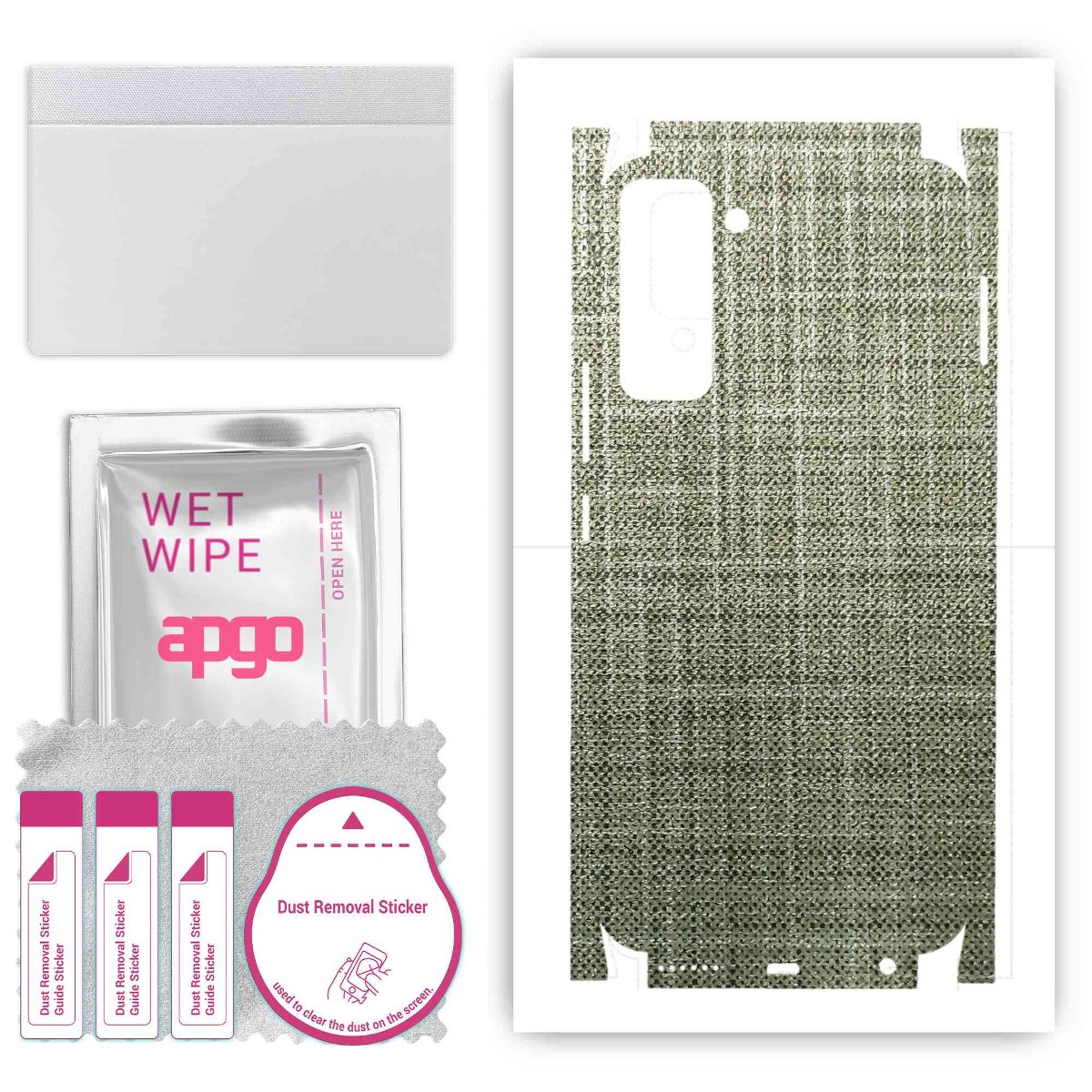 Folia naklejka skórka strukturalna na TYŁ+BOKI do Tecno Pop 5 Pro -  Tkanina Lniana - apgo SKINS