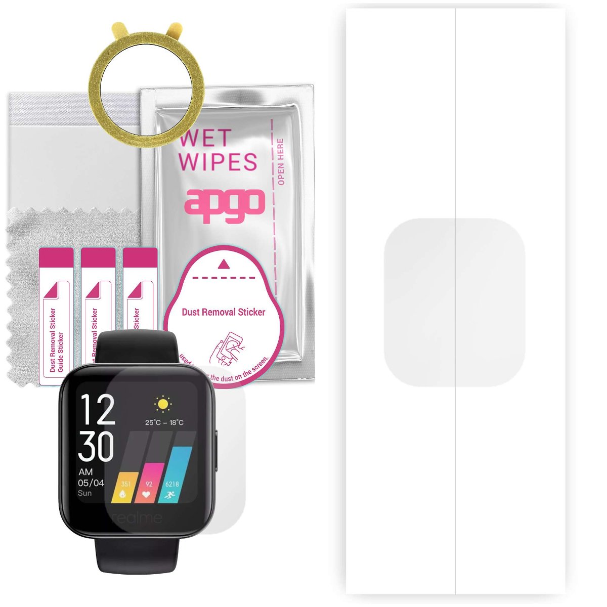 1x Folia hydrożelowa do Realme Watch 1 - apgo Smartwatch Hydrogel Protection Ochrona na ekran smartwatcha