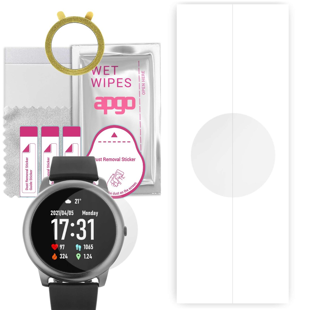 1x Folia hydrożelowa do Haylou Solar LS05 - apgo Smartwatch Hydrogel Protection Ochrona na ekran smartwatcha