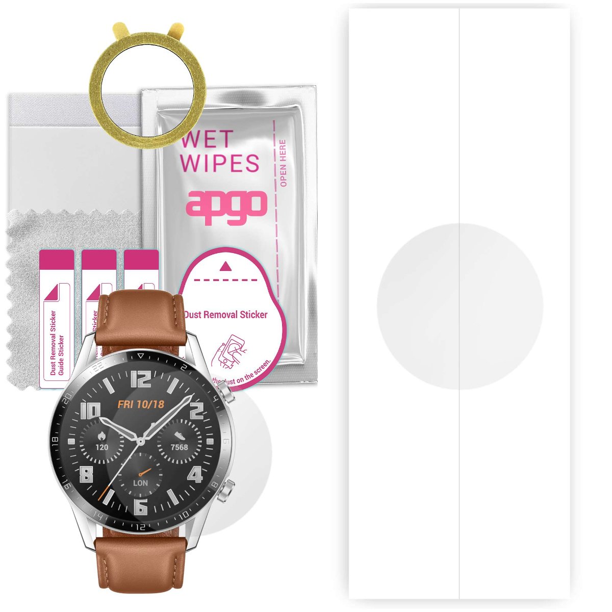 1x Folia hydrożelowa do Huawei Watch GT 2 46mm - apgo Smartwatch Hydrogel Protection Ochrona na ekran smartwatcha
