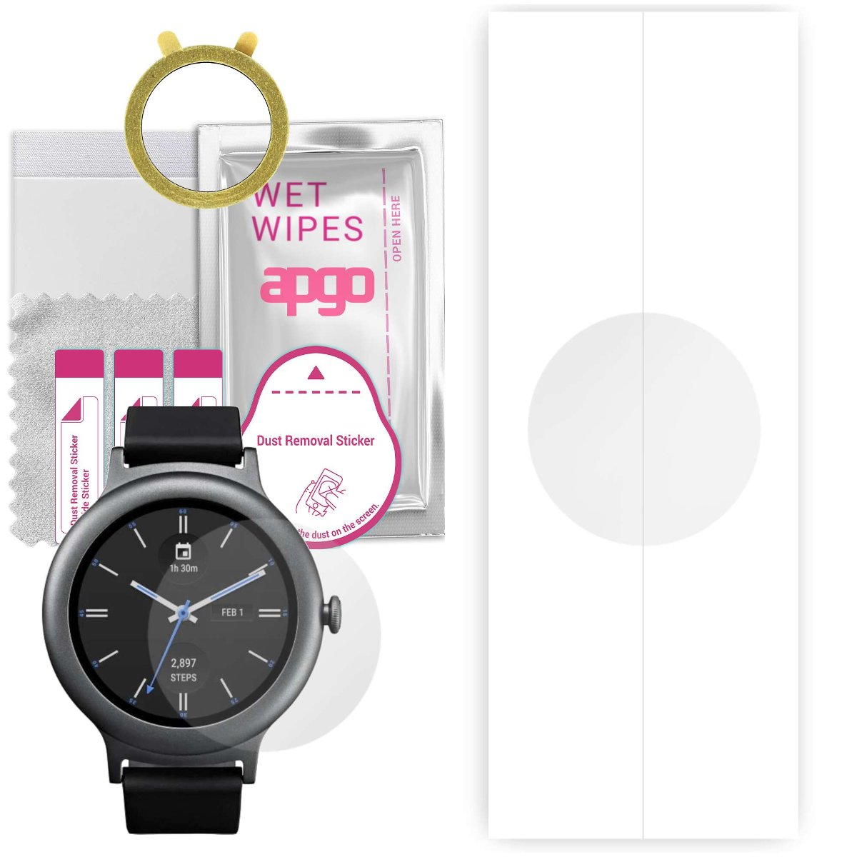 1x Folia hydrożelowa do LG Watch Style - apgo Smartwatch Hydrogel Protection Ochrona na ekran smartwatcha