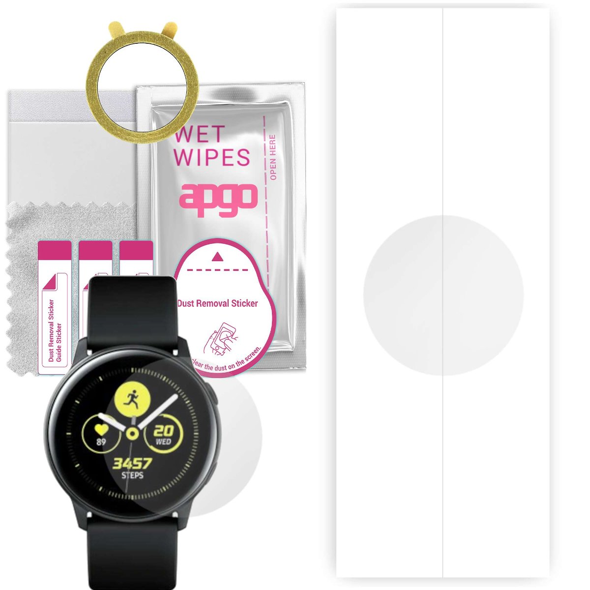 1x Folia hydrożelowa do Samsung Galaxy Watch Active - apgo Smartwatch Hydrogel Protection Ochrona na ekran smartwatcha
