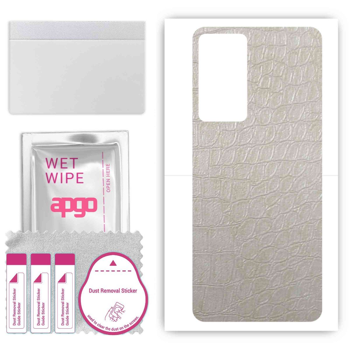 Folia naklejka skórka strukturalna na TYŁ do Oppo F21s Pro 5G -  Skóra Krokodyla Biała - apgo SKINS