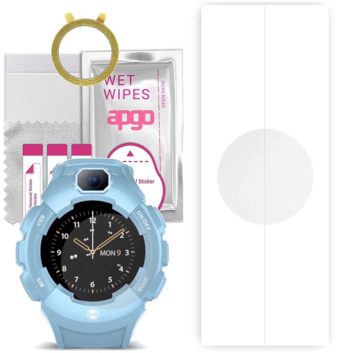 1x Folia hydrożelowa do Forever Kids Care Me KW-400 - apgo Smartwatch Hydrogel Protection Ochrona na ekran smartwatcha