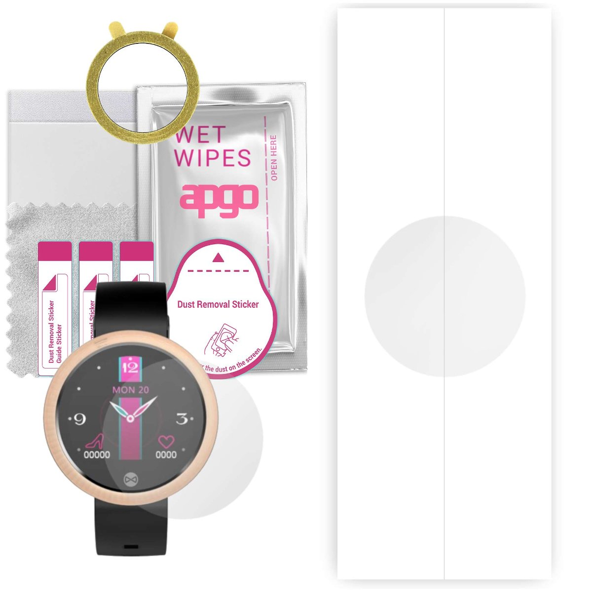1x Folia hydrożelowa do Forever SB-310 V2 - apgo Smartwatch Hydrogel Protection Ochrona na ekran smartwatcha