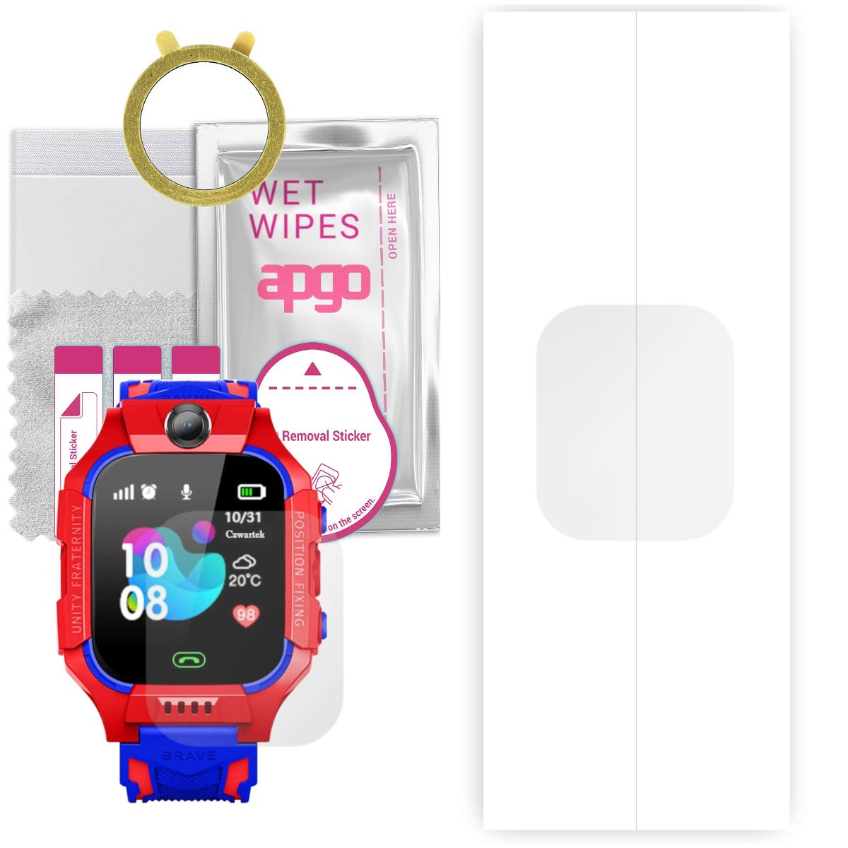1x Folia hydrożelowa do GoGPS K24 - apgo Smartwatch Hydrogel Protection Ochrona na ekran smartwatcha