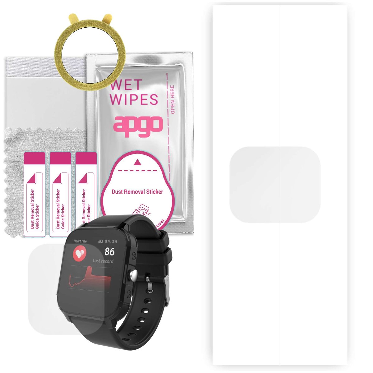 1x Folia hydrożelowa do Forever Find Me 2 KW-210 - apgo Smartwatch Hydrogel Protection Ochrona na ekran smartwatcha