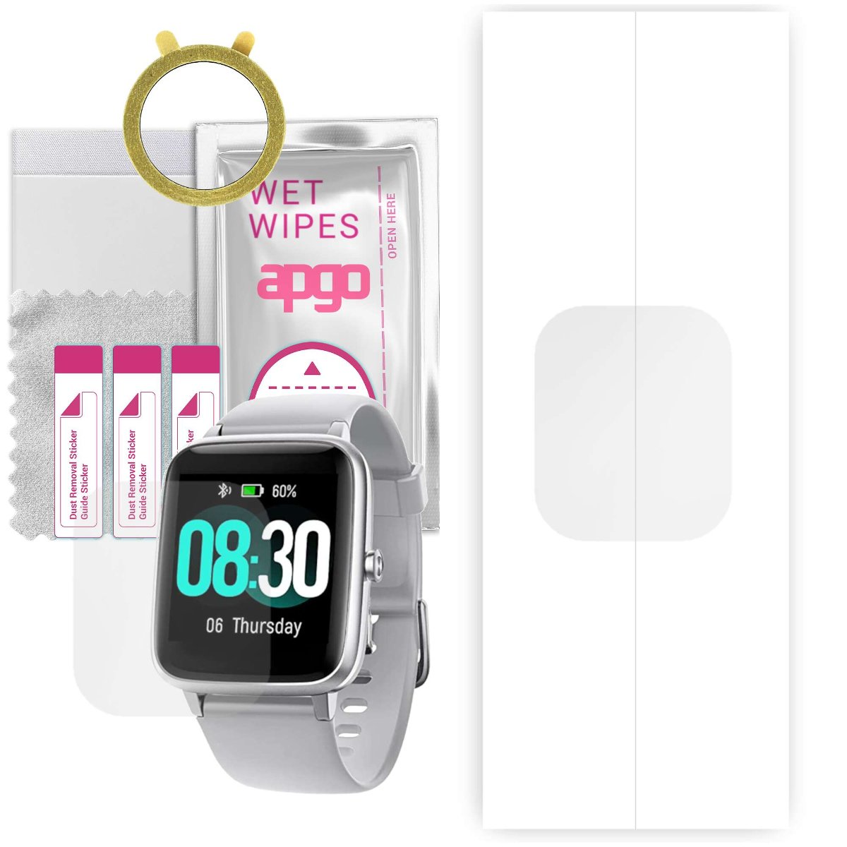 1x Folia hydrożelowa do Grv FC01  - apgo Smartwatch Hydrogel Protection Ochrona na ekran smartwatcha