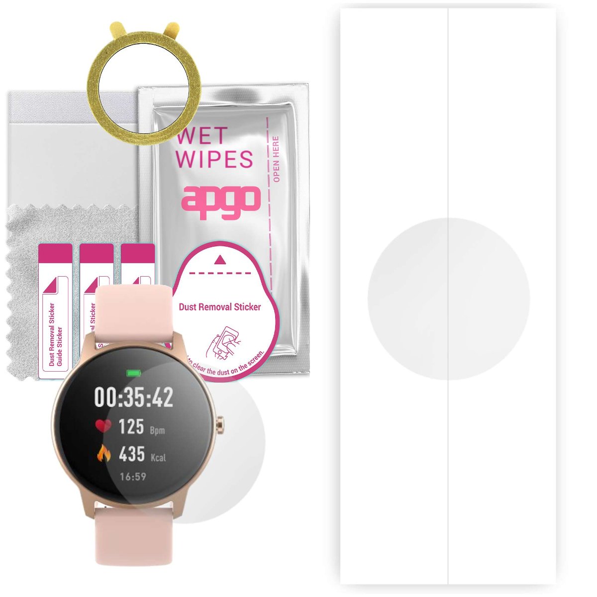 1x Folia hydrożelowa do Forever Forevive 2 Slim SB-325 - apgo Smartwatch Hydrogel Protection Ochrona na ekran smartwatcha