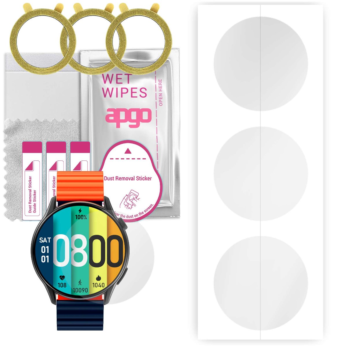 3x Folia hydrożelowa do Kieslect KR PRO - apgo Smartwatch Hydrogel Protection Ochrona na ekran smartwatcha