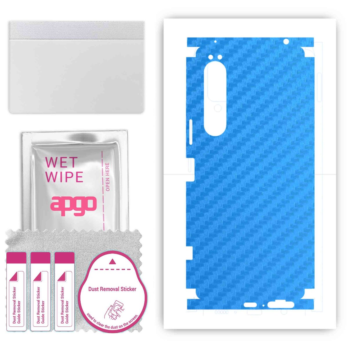 Folia naklejka skórka strukturalna na TYŁ+BOKI do Sony Xperia 1 IV -  Carbon Niebieski - apgo SKINS